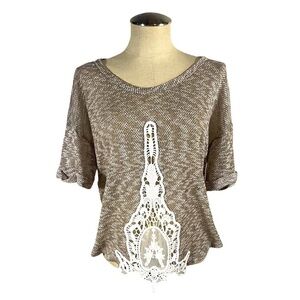 Blu Pepper Sweater w/ Embroidery Lace Size Medium